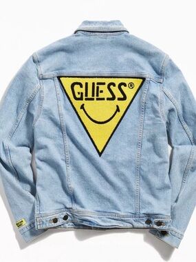 GUESS X Chinatown Market X Smiley UO Exclusive Denim Trucker Jacket